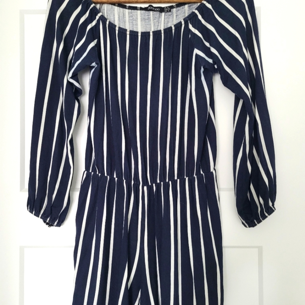 Boohoo Navy Romper